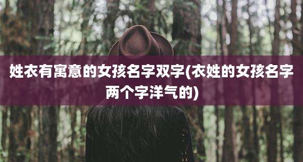 姓衣有寓意的女孩名字双字(衣姓的女孩名字两个字洋气的)