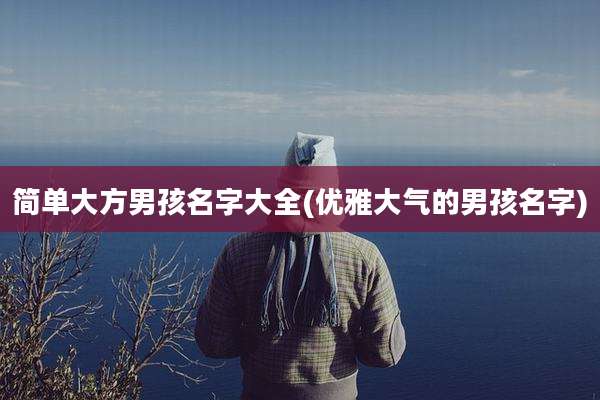 简单大方男孩名字大全(优雅大气的男孩名字)