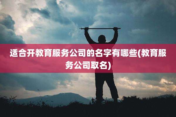 适合开教育服务公司的名字有哪些(教育服务公司取名)