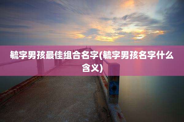 毓字男孩最佳组合名字(毓字男孩名字什么含义)