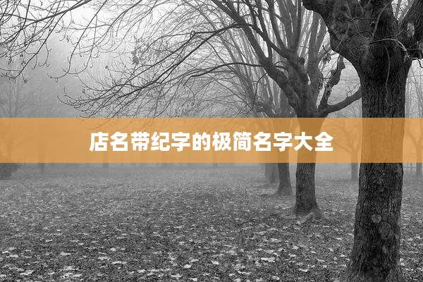 店名带纪字的极简名字大全