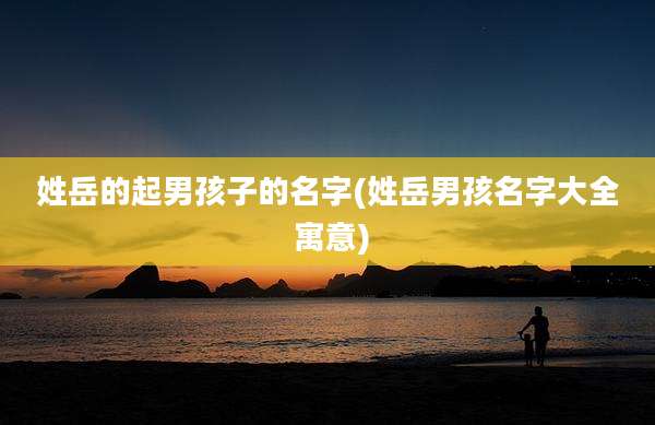 姓岳的起男孩子的名字(姓岳男孩名字大全 寓意)