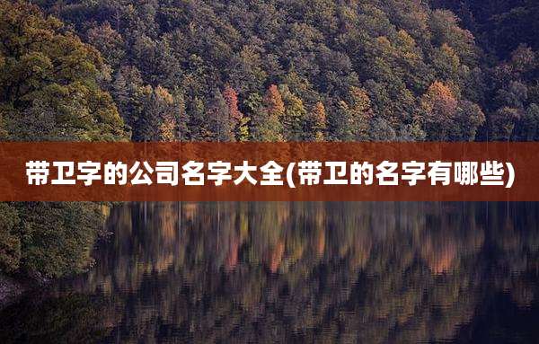 带卫字的公司名字大全(带卫的名字有哪些)