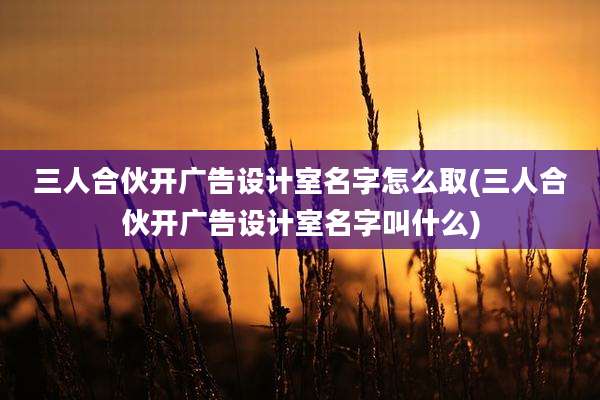 三人合伙开广告设计室名字怎么取(三人合伙开广告设计室名字叫什么)