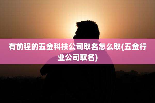 有前程的五金科技公司取名怎么取(五金行业公司取名)