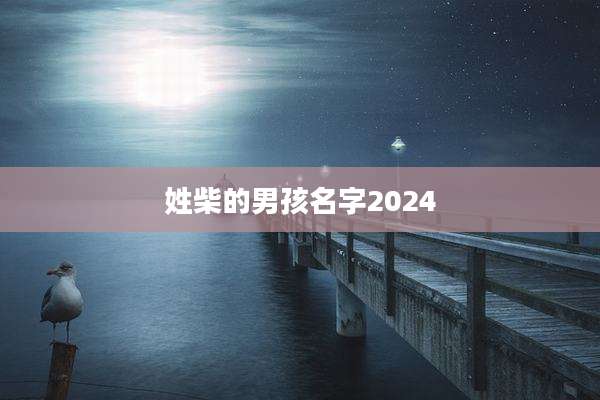姓柴的男孩名字2024