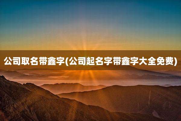 公司取名带鑫字(公司起名字带鑫字大全免费)