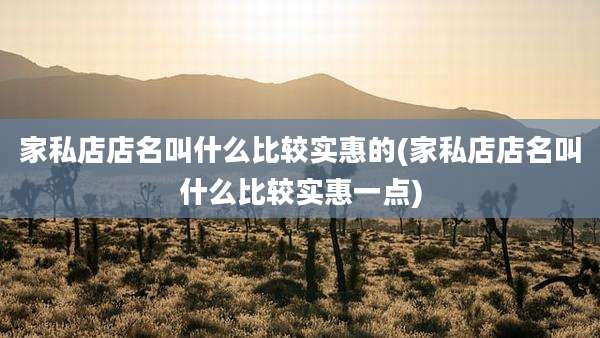家私店店名叫什么比较实惠的(家私店店名叫什么比较实惠一点)