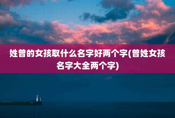 姓曾的女孩取什么名字好两个字(曾姓女孩名字大全两个字)