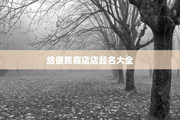 给便民商店店起名大全