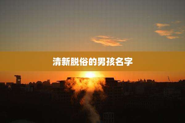 清新脱俗的男孩名字