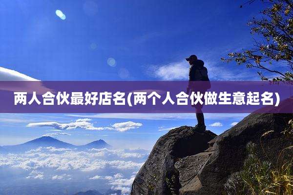 两人合伙最好店名(两个人合伙做生意起名)