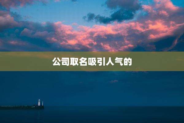 公司取名吸引人气的