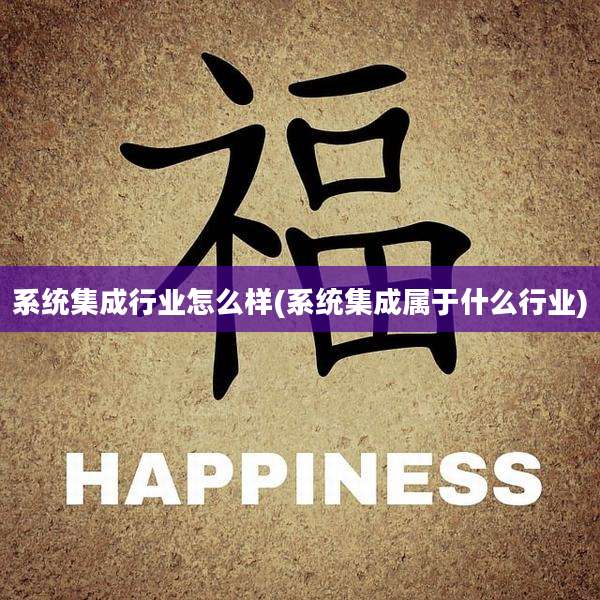 系统集成行业怎么样(系统集成属于什么行业)