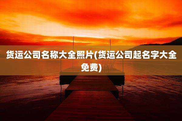 货运公司名称大全照片(货运公司起名字大全免费)