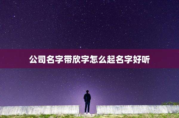 公司名字带欣字怎么起名字好听