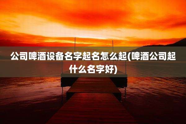 公司啤酒设备名字起名怎么起(啤酒公司起什么名字好)