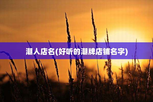 潮人店名(好听的潮牌店铺名字)