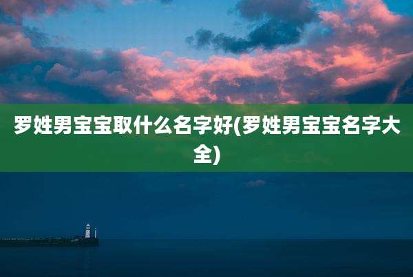 罗姓男宝宝取什么名字好(罗姓男宝宝名字大全)