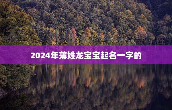 2024年薄姓龙宝宝起名一字的