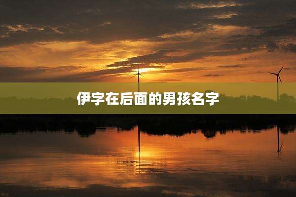 伊字在后面的男孩名字
