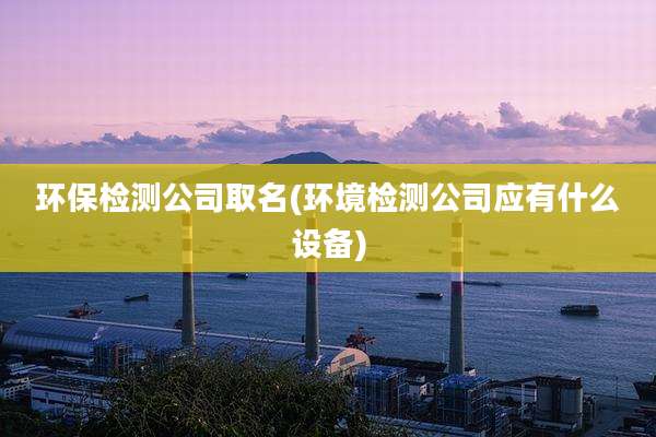 环保检测公司取名(环境检测公司应有什么设备)