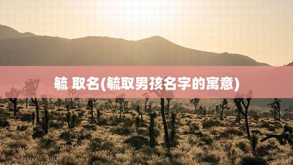毓 取名(毓取男孩名字的寓意)