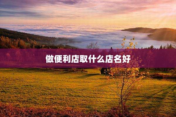 做便利店取什么店名好