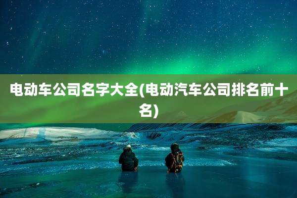电动车公司名字大全(电动汽车公司排名前十名)
