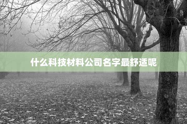 什么科技材料公司名字最舒适呢