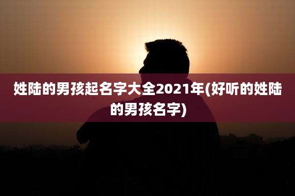 姓陆的男孩起名字大全2021年(好听的姓陆的男孩名字)