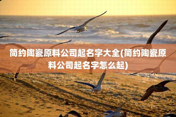 简约陶瓷原料公司起名字大全(简约陶瓷原料公司起名字怎么起)