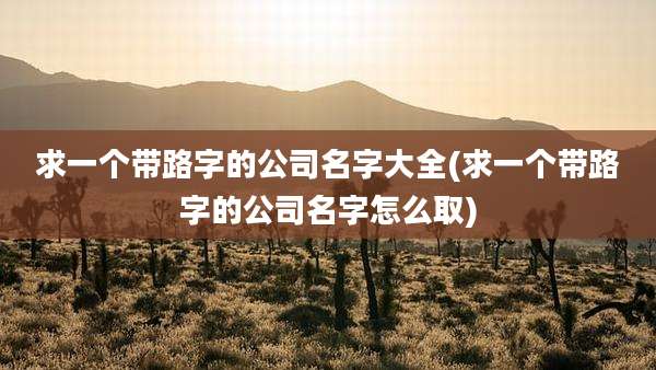 求一个带路字的公司名字大全(求一个带路字的公司名字怎么取)