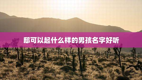 邸可以起什么样的男孩名字好听