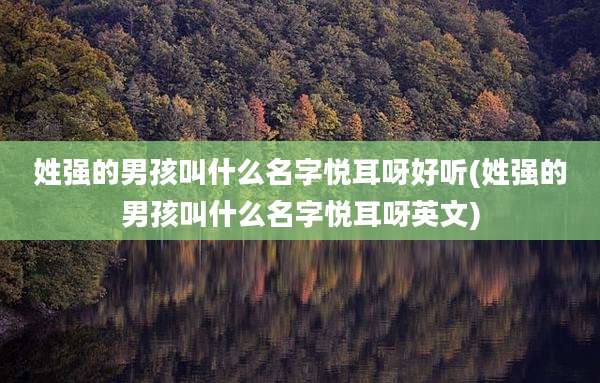 姓强的男孩叫什么名字悦耳呀好听(姓强的男孩叫什么名字悦耳呀英文)