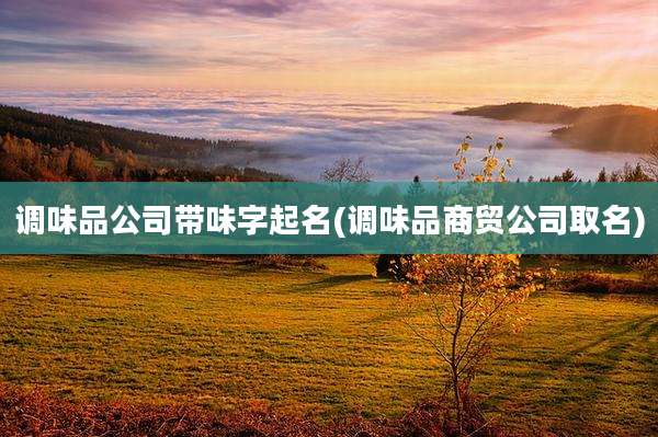 调味品公司带味字起名(调味品商贸公司取名)