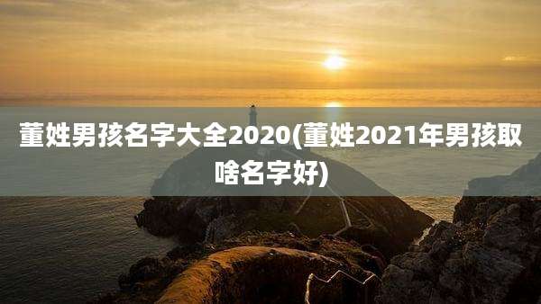 董姓男孩名字大全2020(董姓2021年男孩取啥名字好)