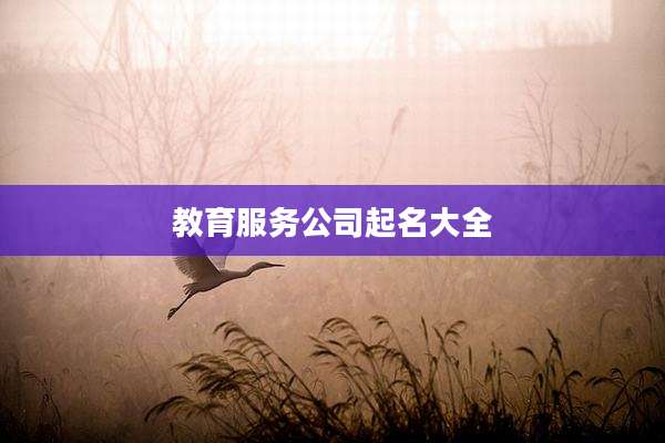 教育服务公司起名大全