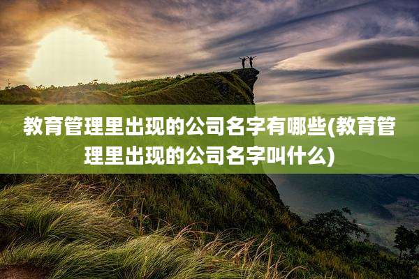 教育管理里出现的公司名字有哪些(教育管理里出现的公司名字叫什么)
