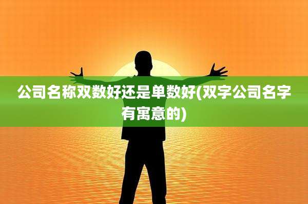 公司名称双数好还是单数好(双字公司名字有寓意的)