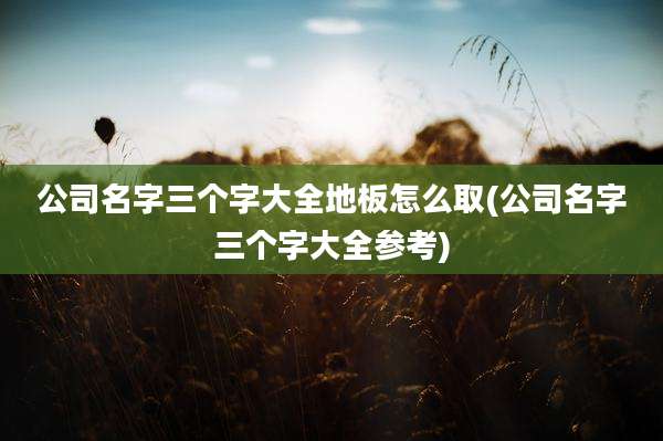 公司名字三个字大全地板怎么取(公司名字三个字大全参考)