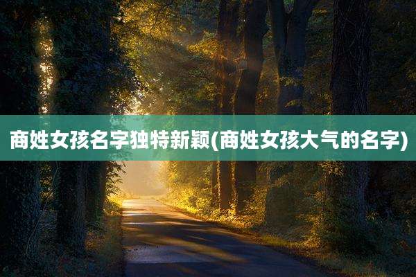 商姓女孩名字独特新颖(商姓女孩大气的名字)