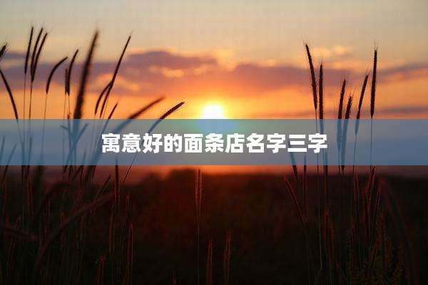 寓意好的面条店名字三字