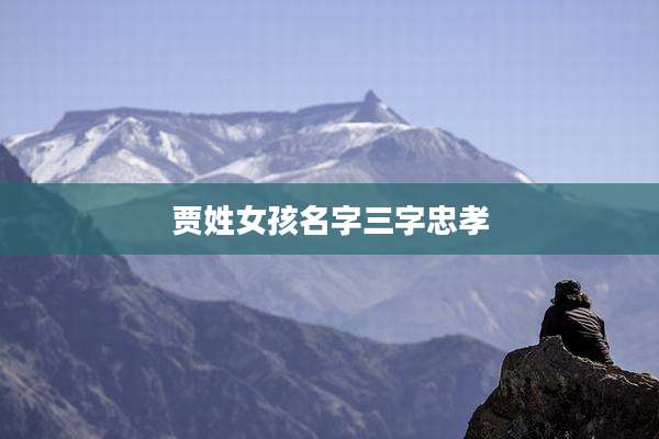 贾姓女孩名字三字忠孝