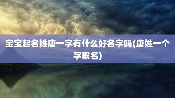 宝宝起名姓唐一字有什么好名字吗(唐姓一个字取名)