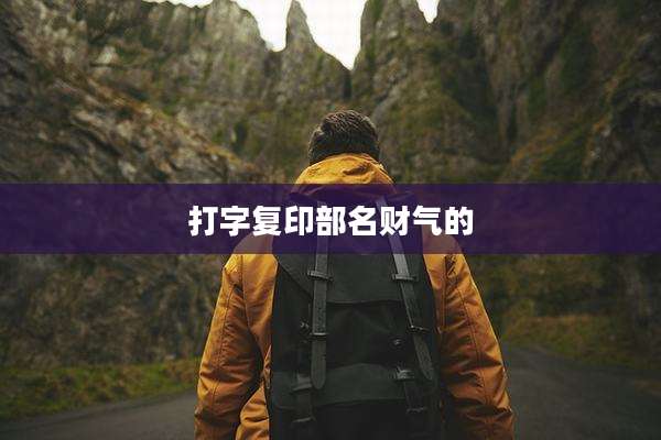 打字复印部名财气的