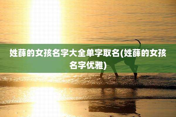 姓薛的女孩名字大全单字取名(姓薛的女孩名字优雅)