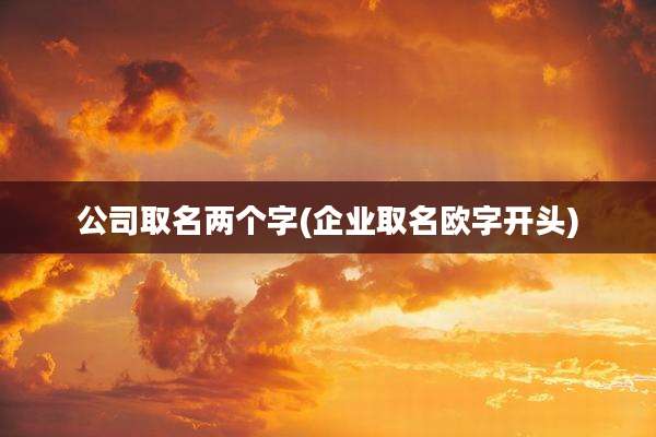 公司取名两个字(企业取名欧字开头)