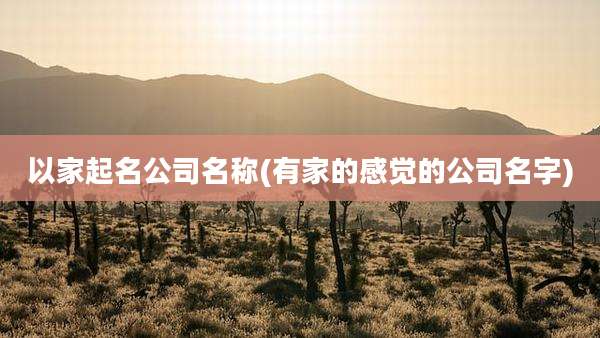 以家起名公司名称(有家的感觉的公司名字)
