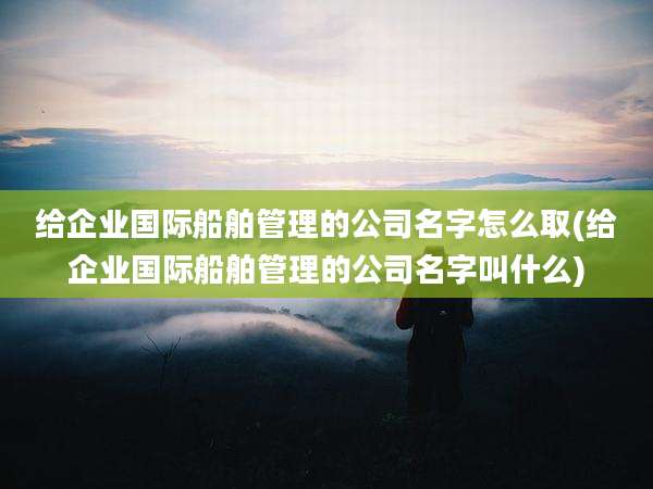 给企业国际船舶管理的公司名字怎么取(给企业国际船舶管理的公司名字叫什么)